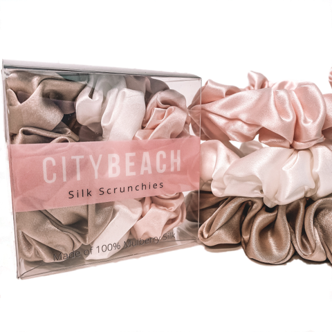 Large Silk Scrunchies - Blush